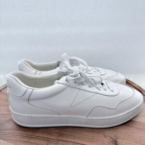 Anne Klein Shoes Womens Size 8 White AK Lion Lace Up Sneakers Comfort Casual